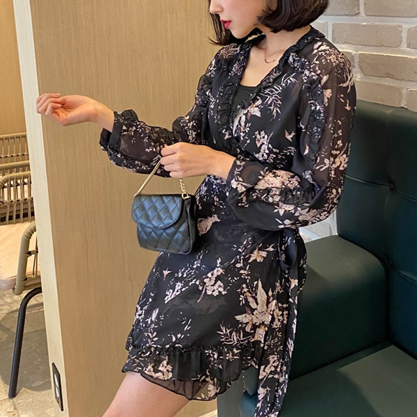 [QA213] 세실 프릴 랩원피스