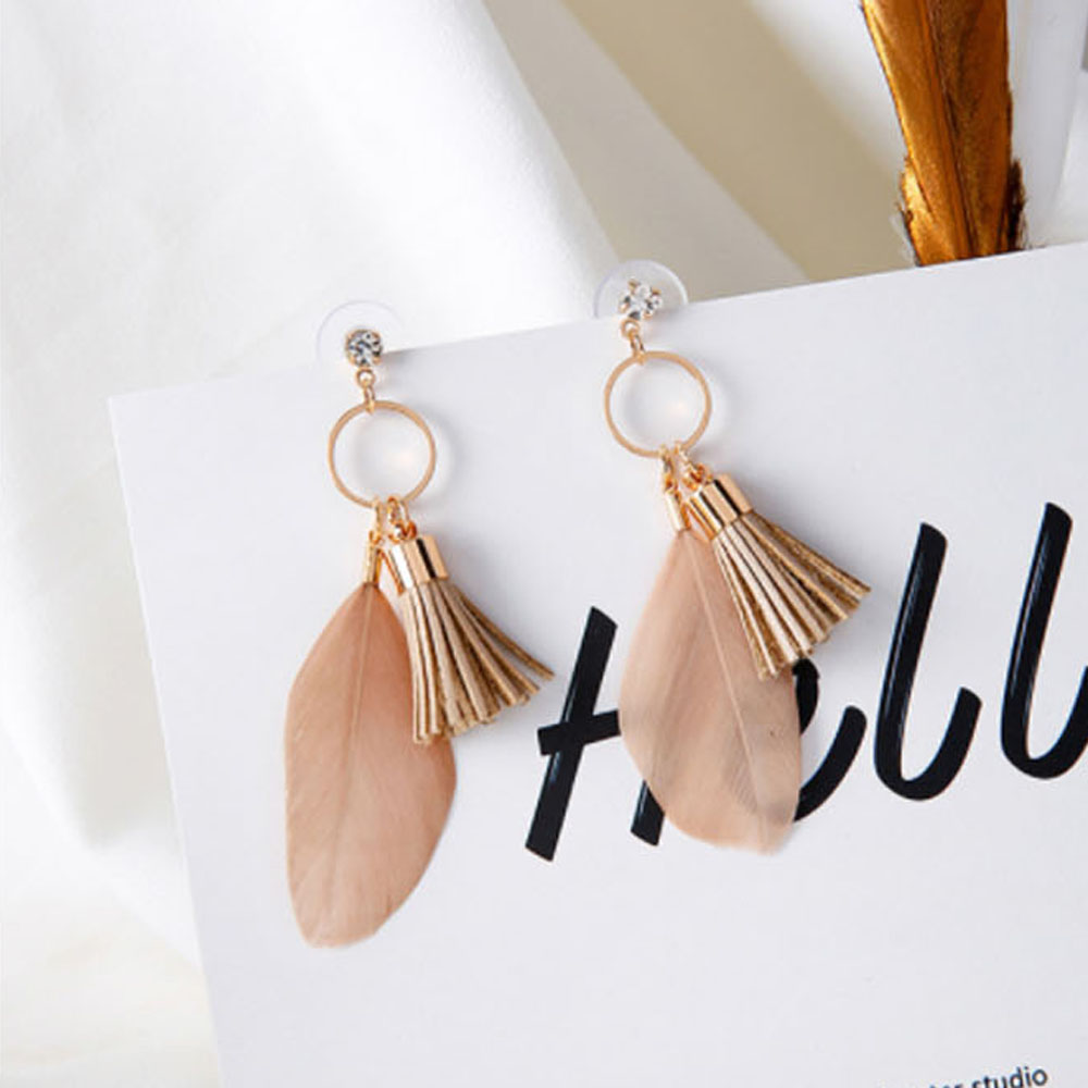 [ER452]러블리 깃털 태슬귀걸이