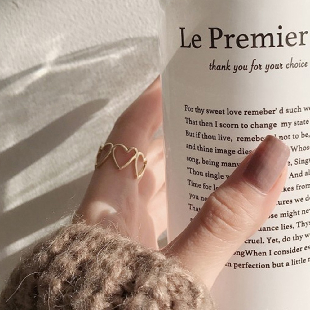 [TE46]더블 하트 팬던트 반지