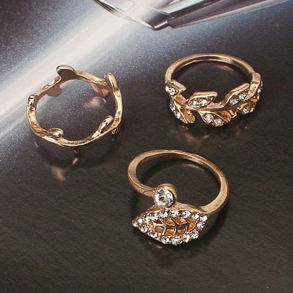 [R39]잎새문양 유니크 반지세트