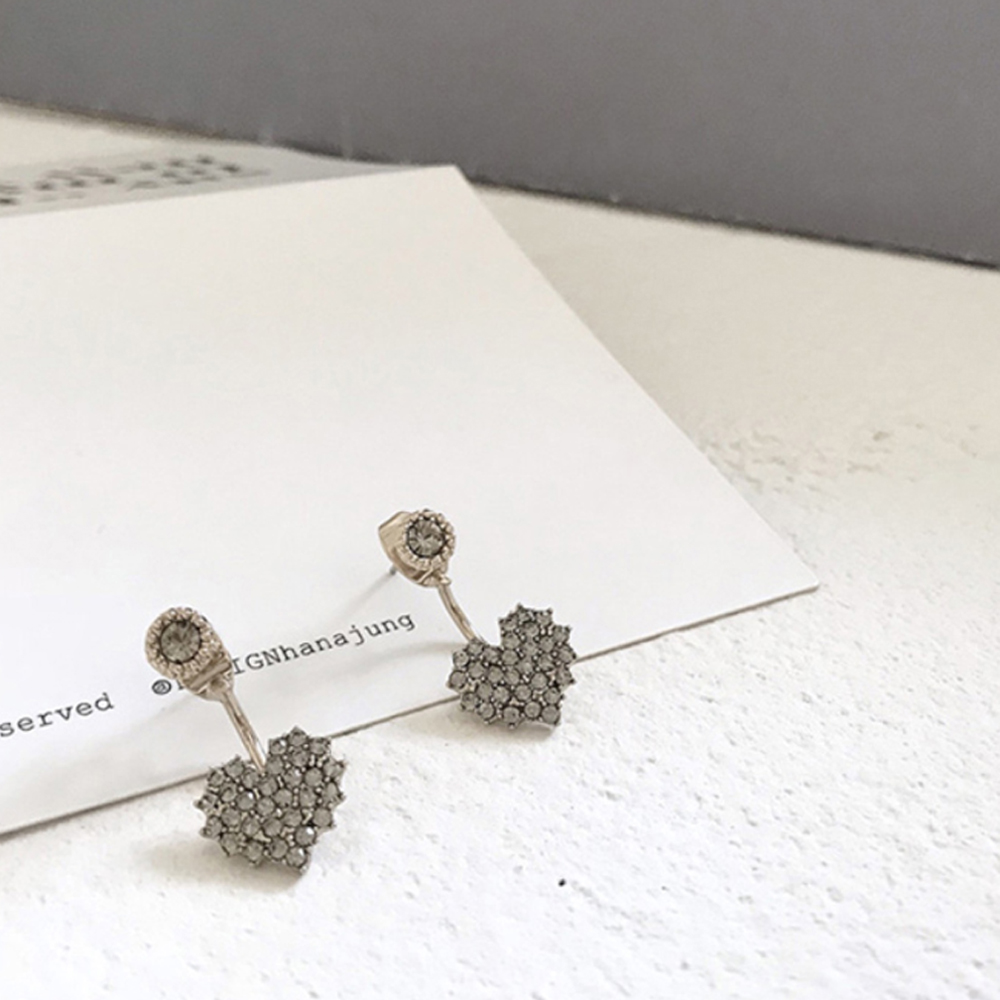 [TE13]실버925 하트 큐빅 귀걸이