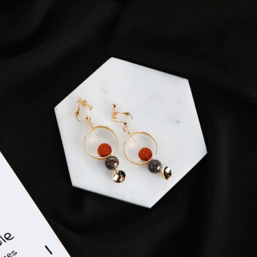 [ER444]라운드 팬던트 귀찌형귀걸이