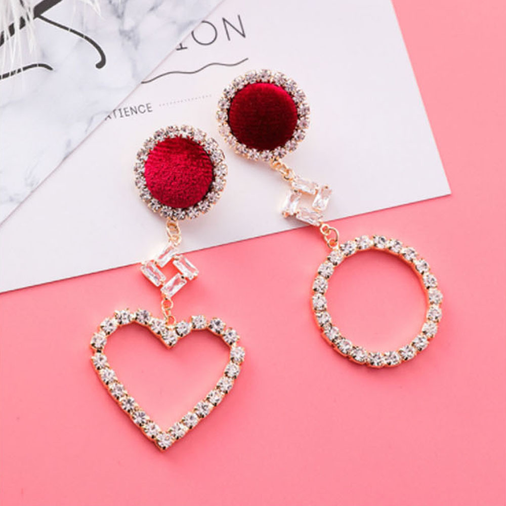 [ER459]큐빅포인트 하트귀걸이