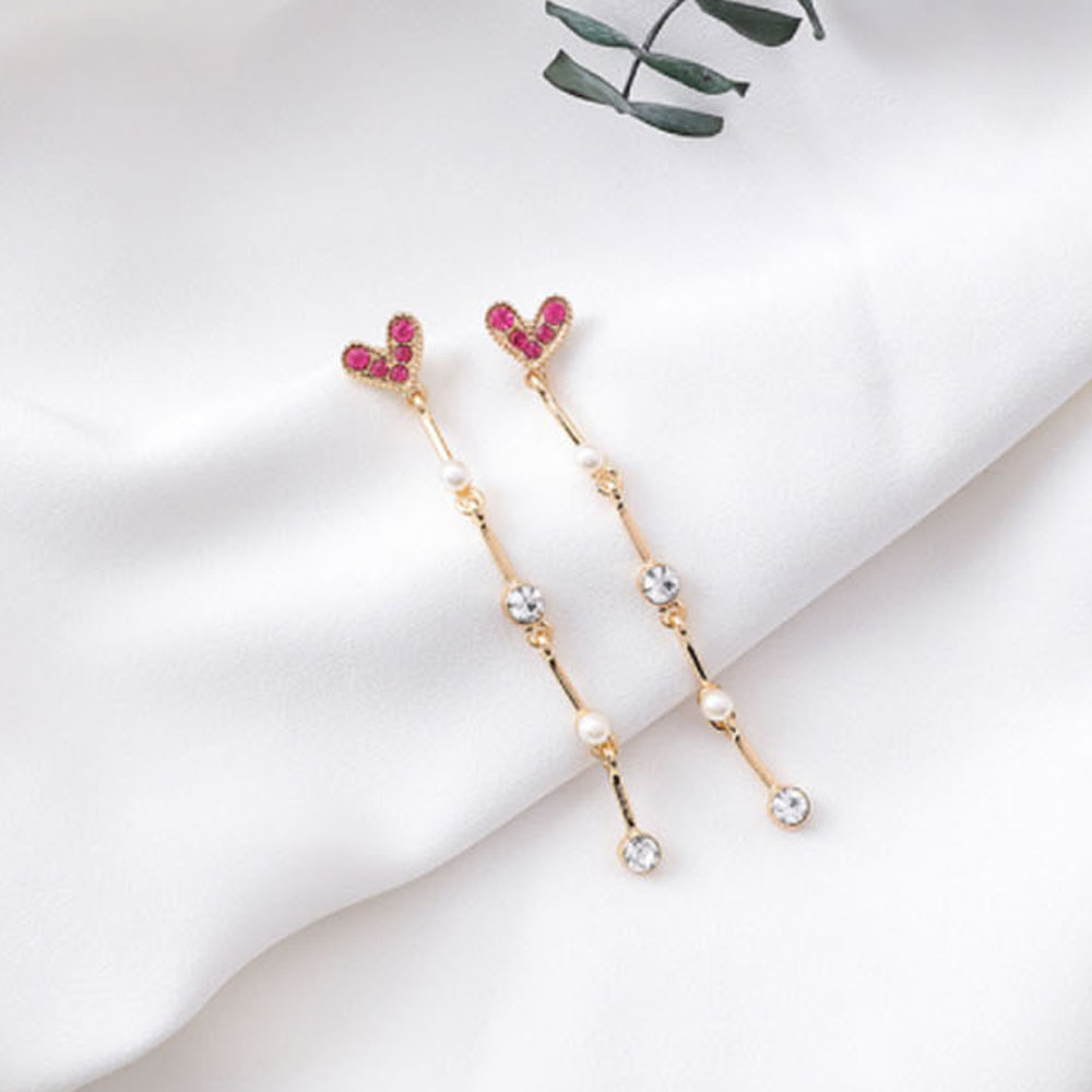 [ER461]러블리 유니크 하트롱귀걸이