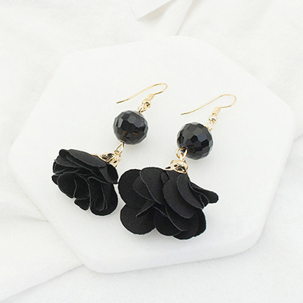 [ER125]플라워 패턴 블링블링 팬던트 패션귀걸이