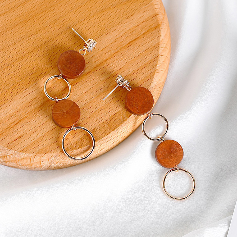 [ER403]엔틱 빈티지 미니멀 라운드 롱귀걸이