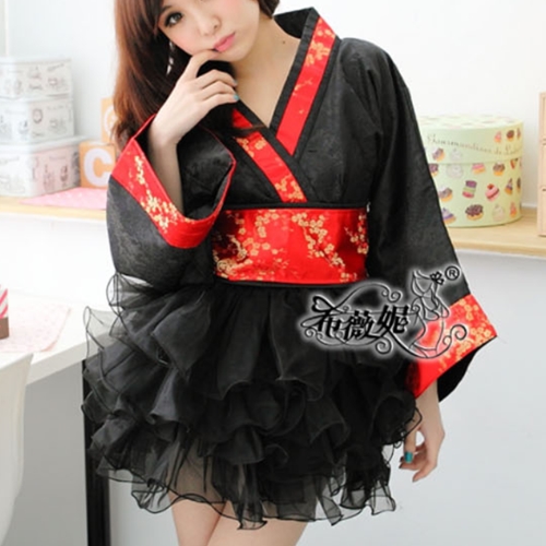 [SS02007] 프릴캉캉 쉬폰 기모노 코스튬