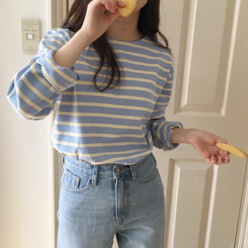 [NU543]문문 스트라이프 긴팔 티셔츠