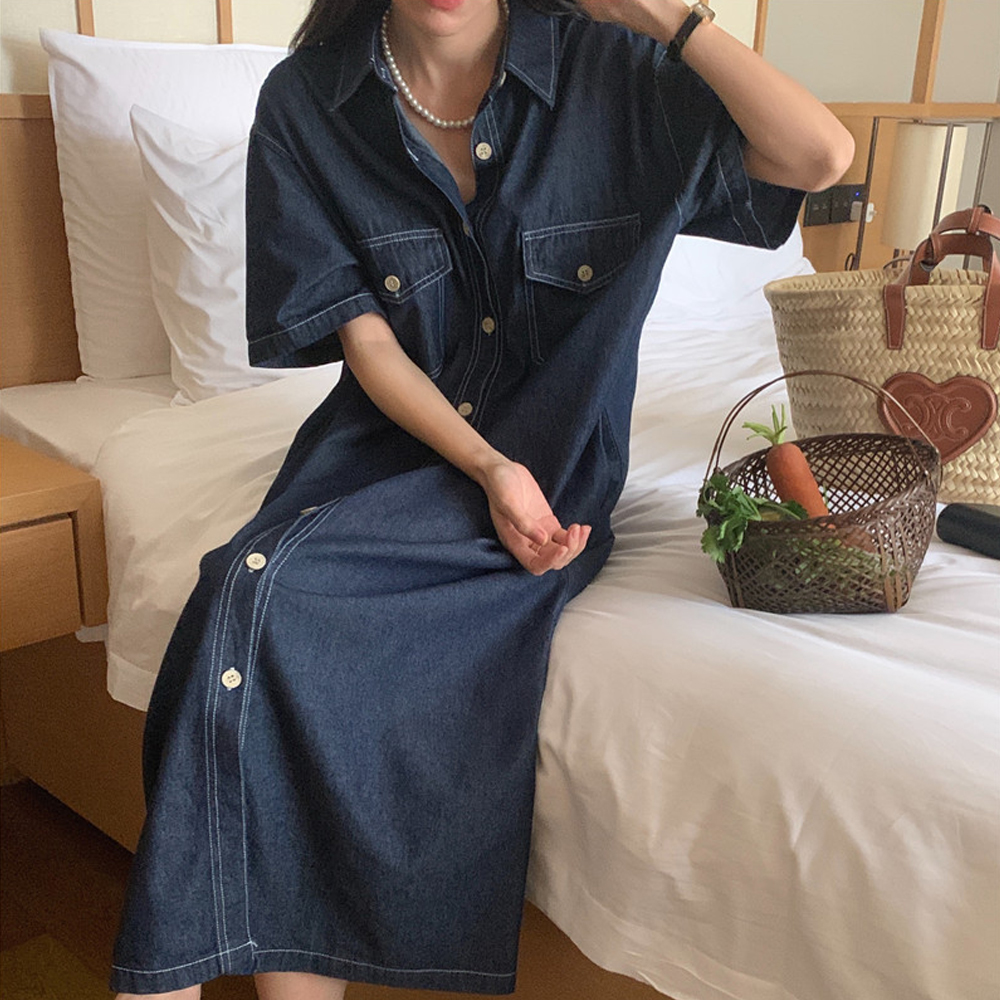 [AB366]코티지 데님 원피스