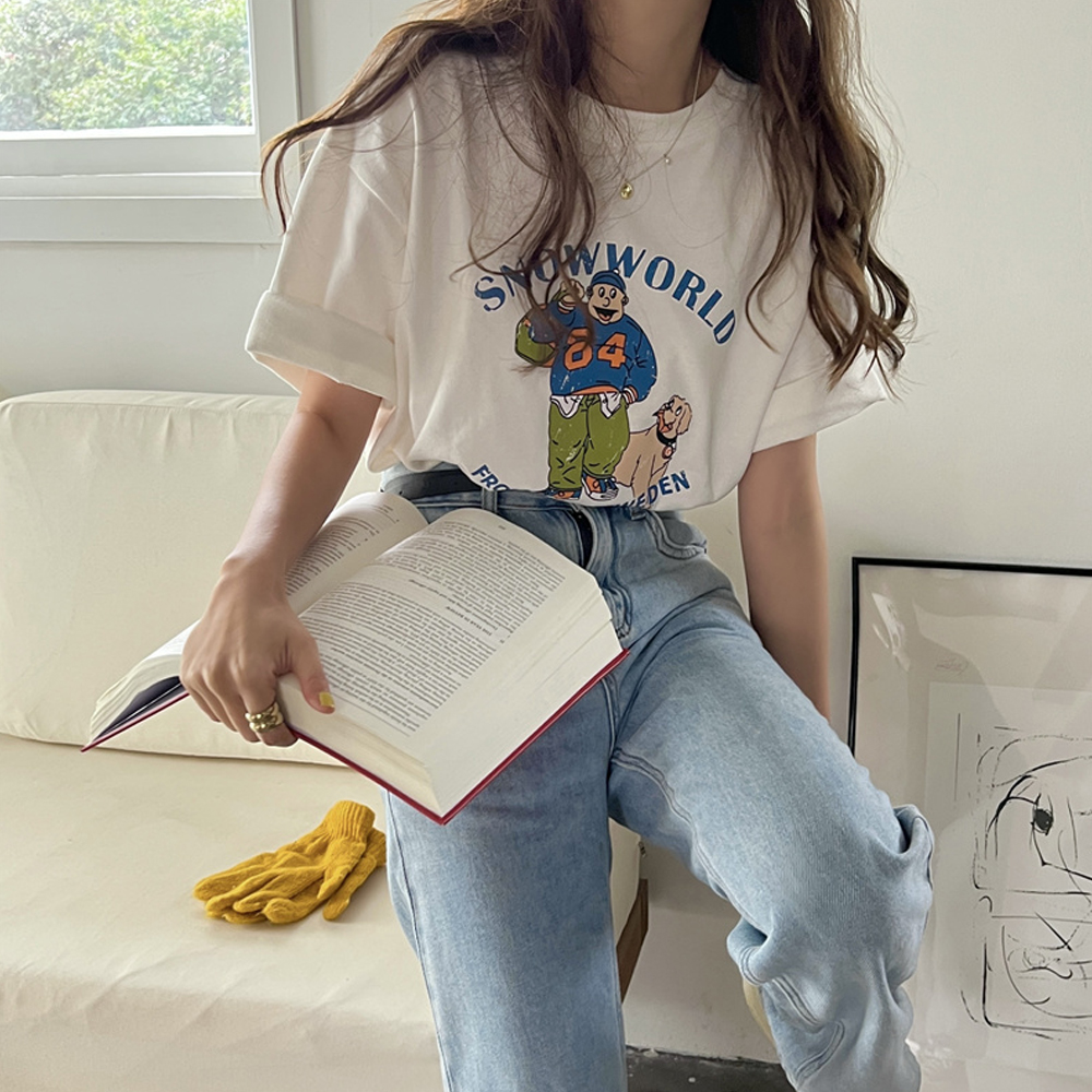 [AB367]월드 프린팅 반팔 티셔츠