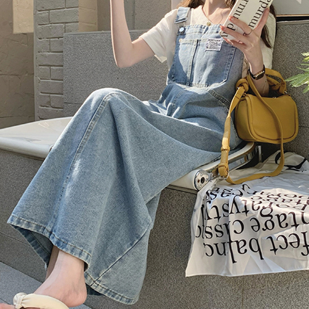 [AB478]플라이 멜빵 롱 원피스