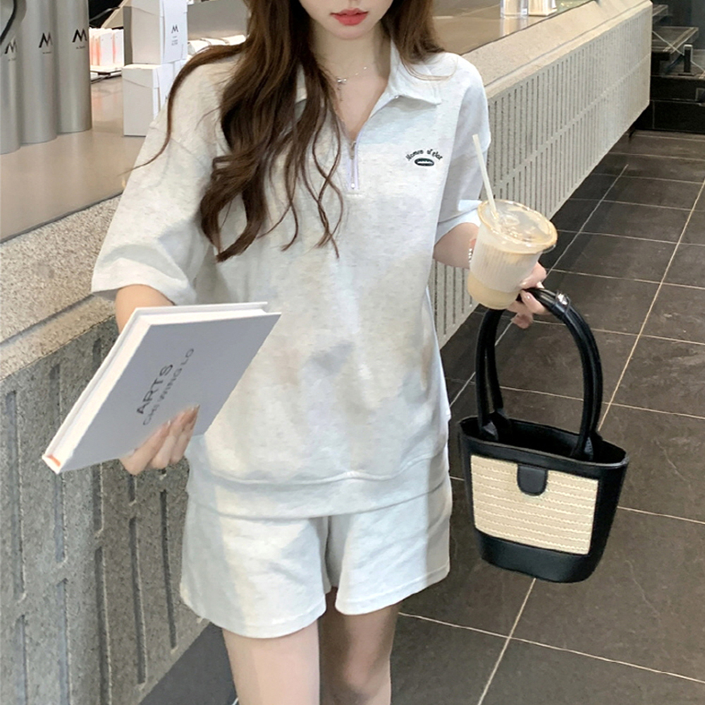 [AB780]스뉴 자수 카라 트레이닝 세트