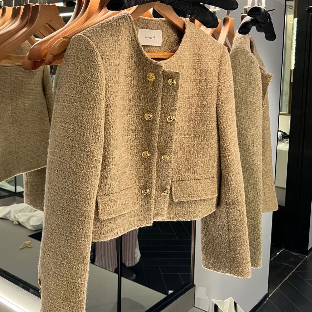 [BC480]럭셜 골드 더블버튼 트위드 자켓