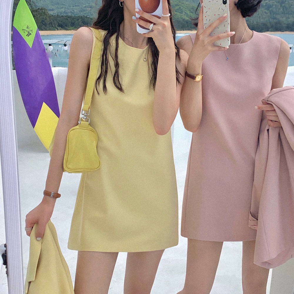 [BC856]마카롱 슬리브리스 원피스