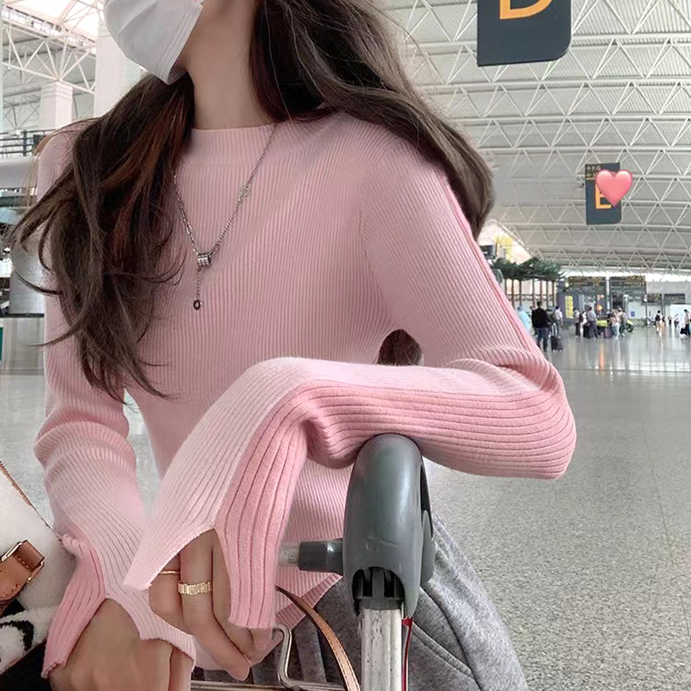 [BC857]오레오 양면 배색 슬림 니트