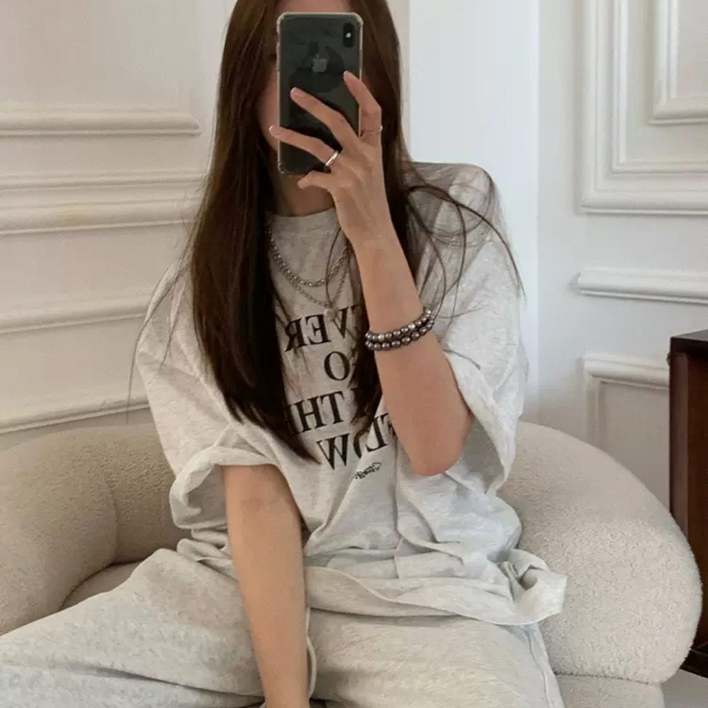 [BC863]위드 플로우 레터링 반팔 티셔츠