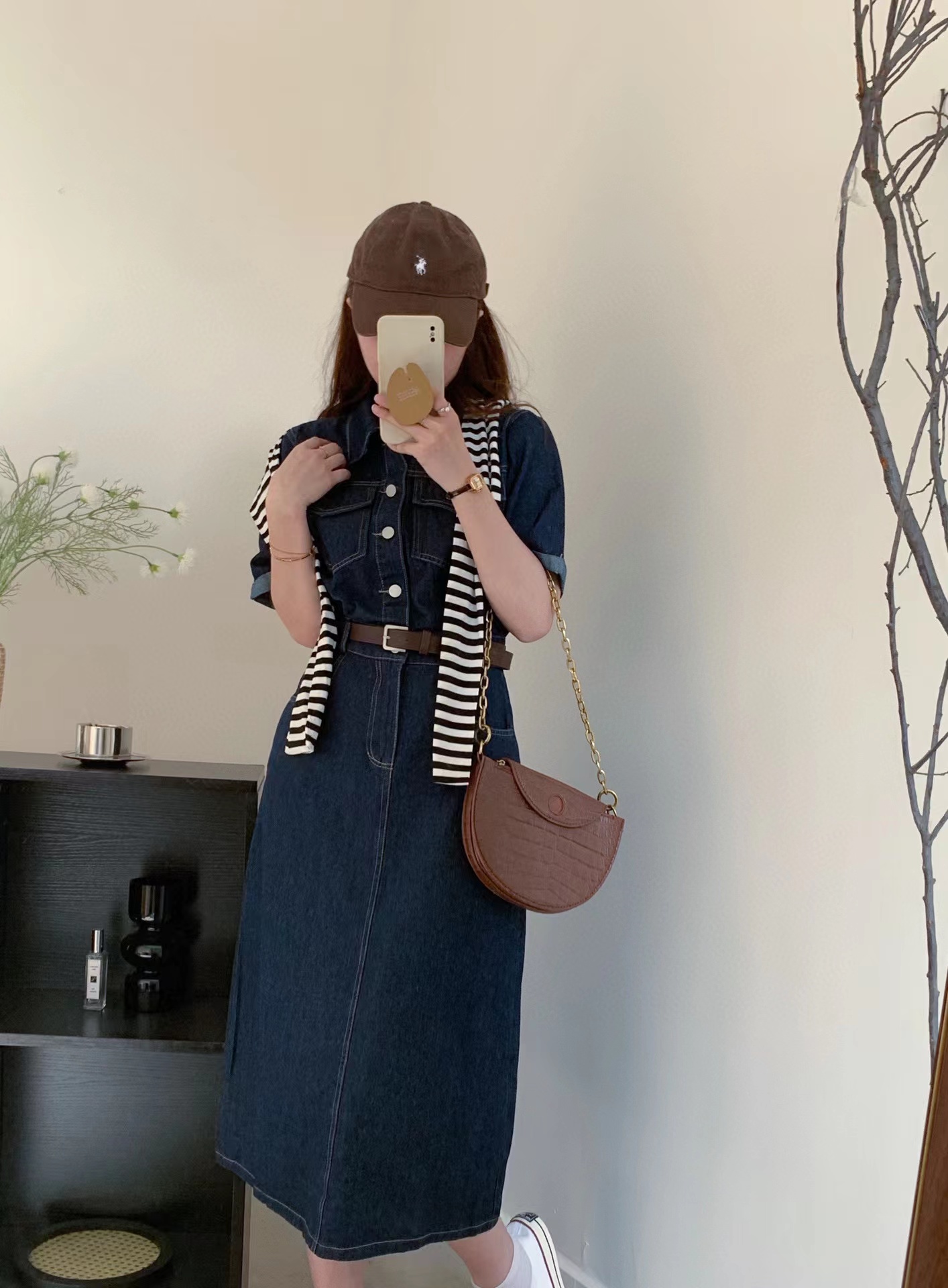 [BC956]치치 숄+벨트세트 데님 원피스(숏&롱)