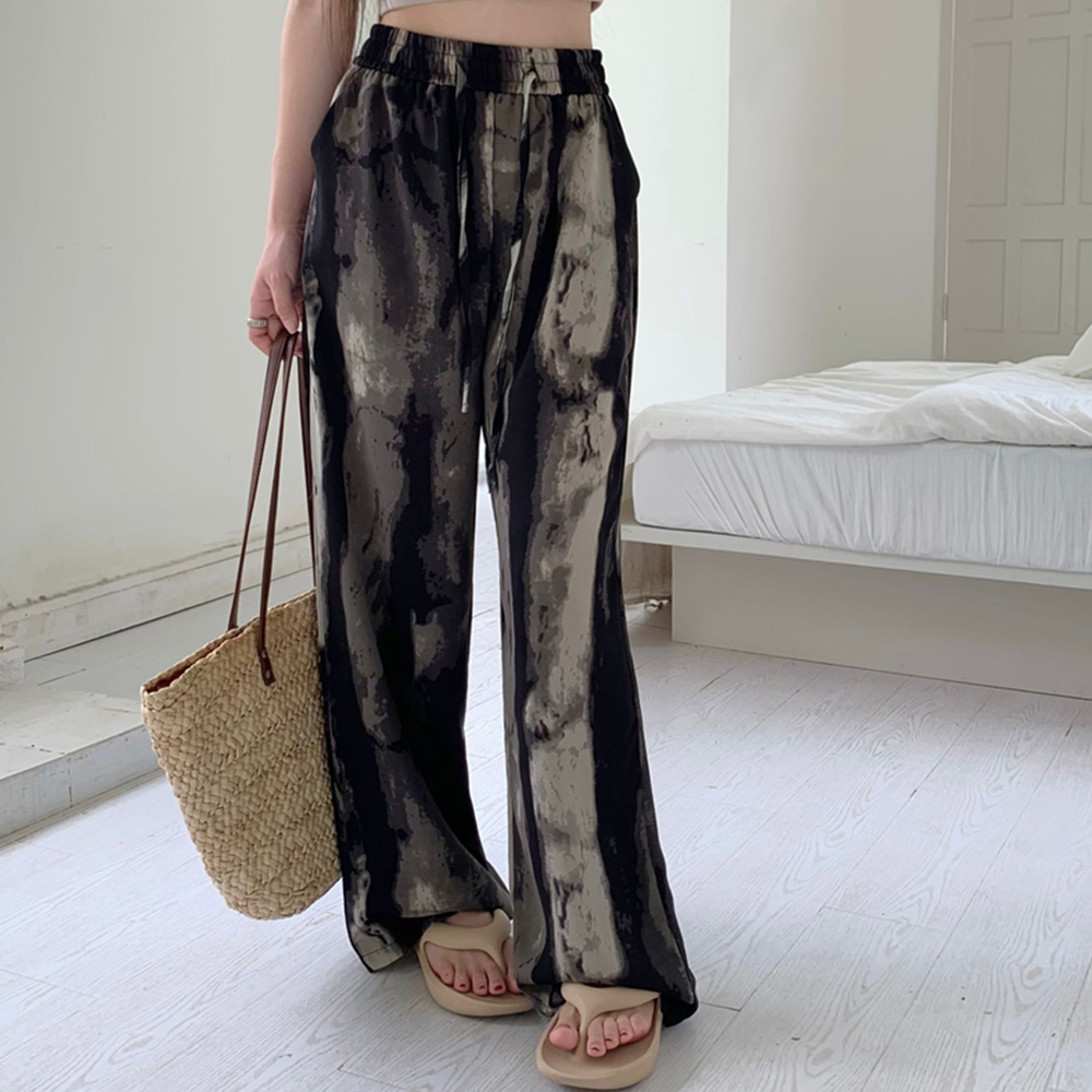 [CD511]잉크 밴딩 와이드 롱 팬츠