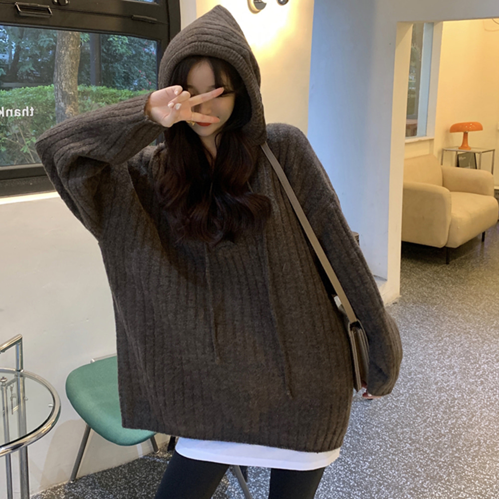 [CD820]험프티 루즈핏 니트 후드