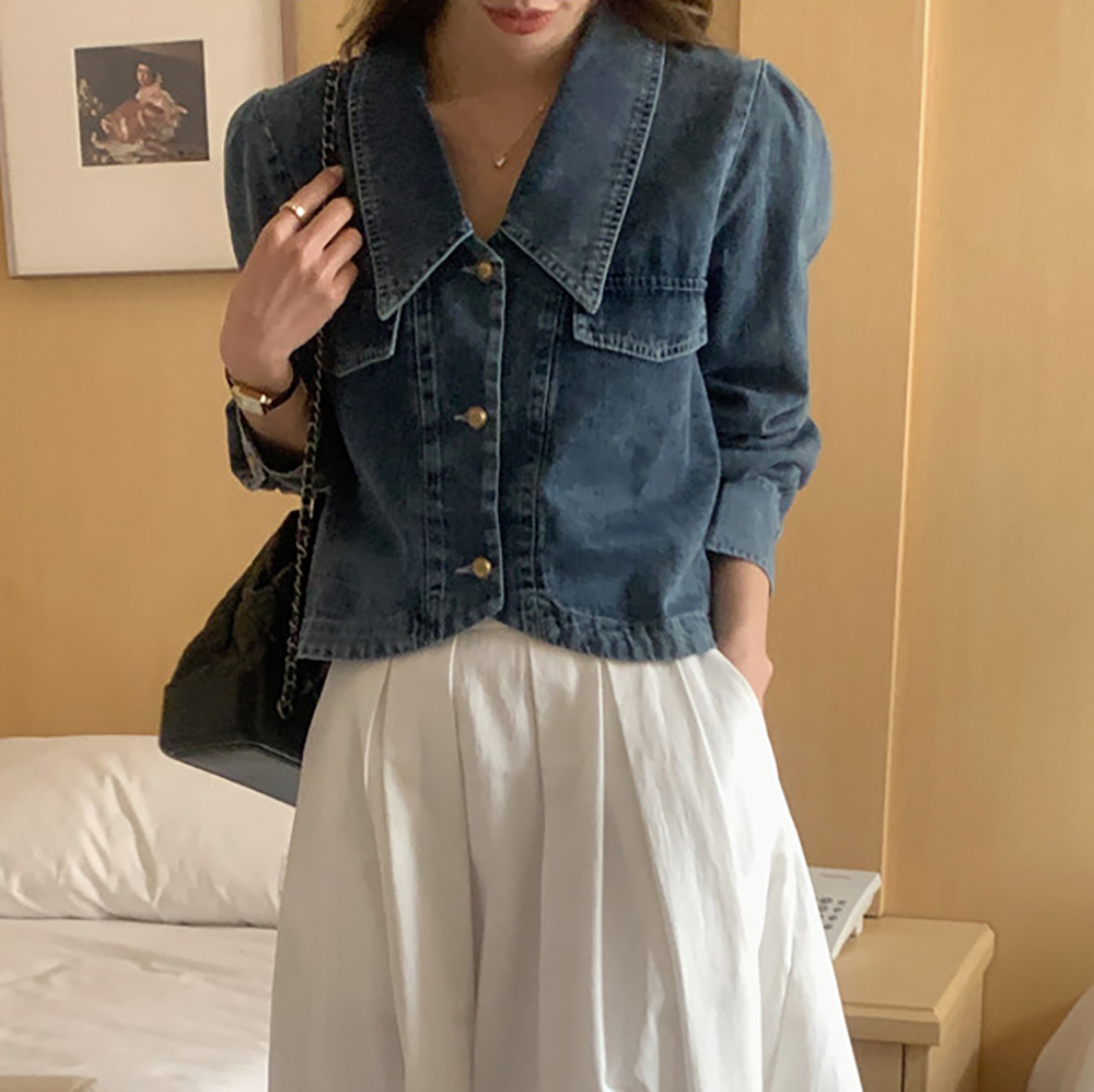 [CD845]프렌즈 카라 데님 자켓