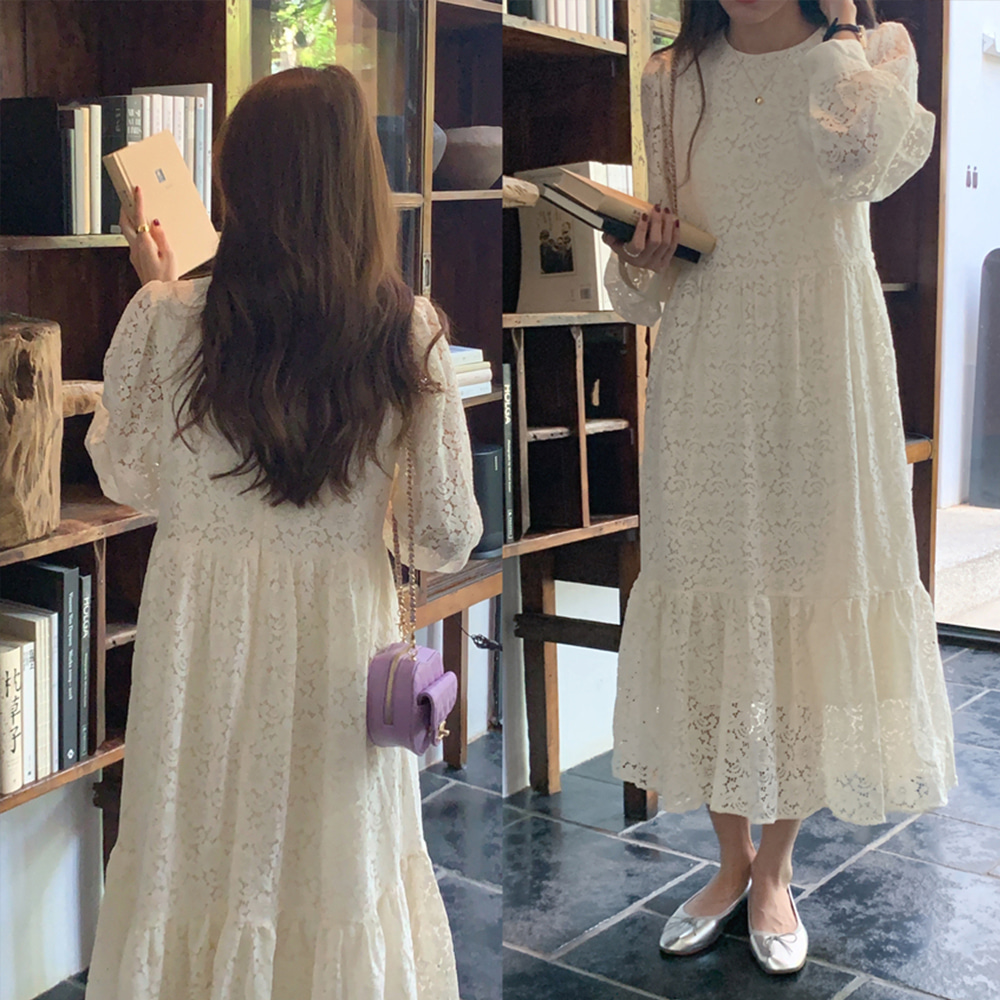 [CD925]바잇미 레이스 미디원피스