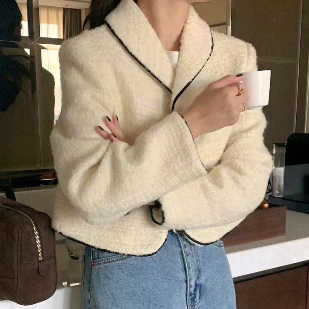 [CD995]로지트 카라 하프 자켓