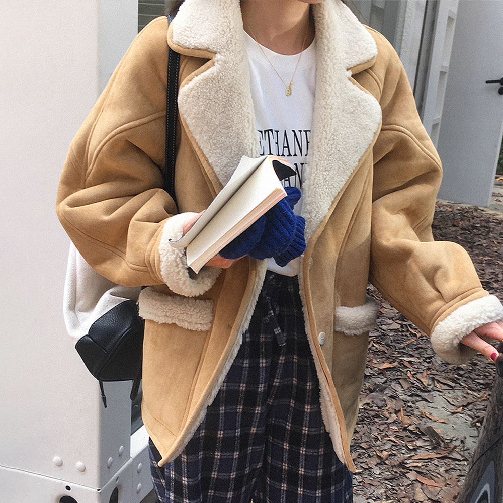 [DE177]래트 뽀글이 무스탕 자켓