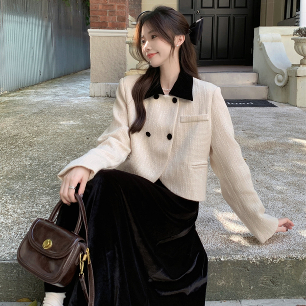 [DE271]린지 프렌치 더블버튼 숏 자켓