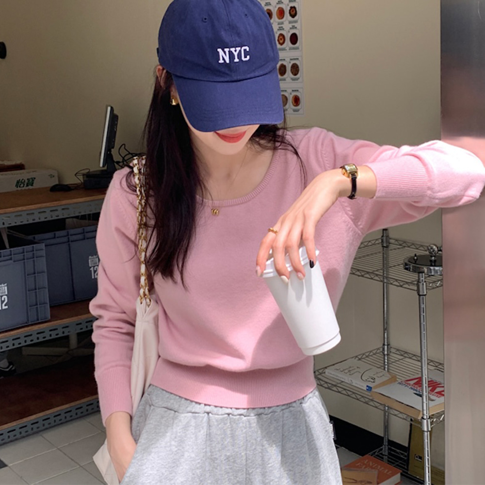 [DE272]리리 데일리 세미 크롭 니트