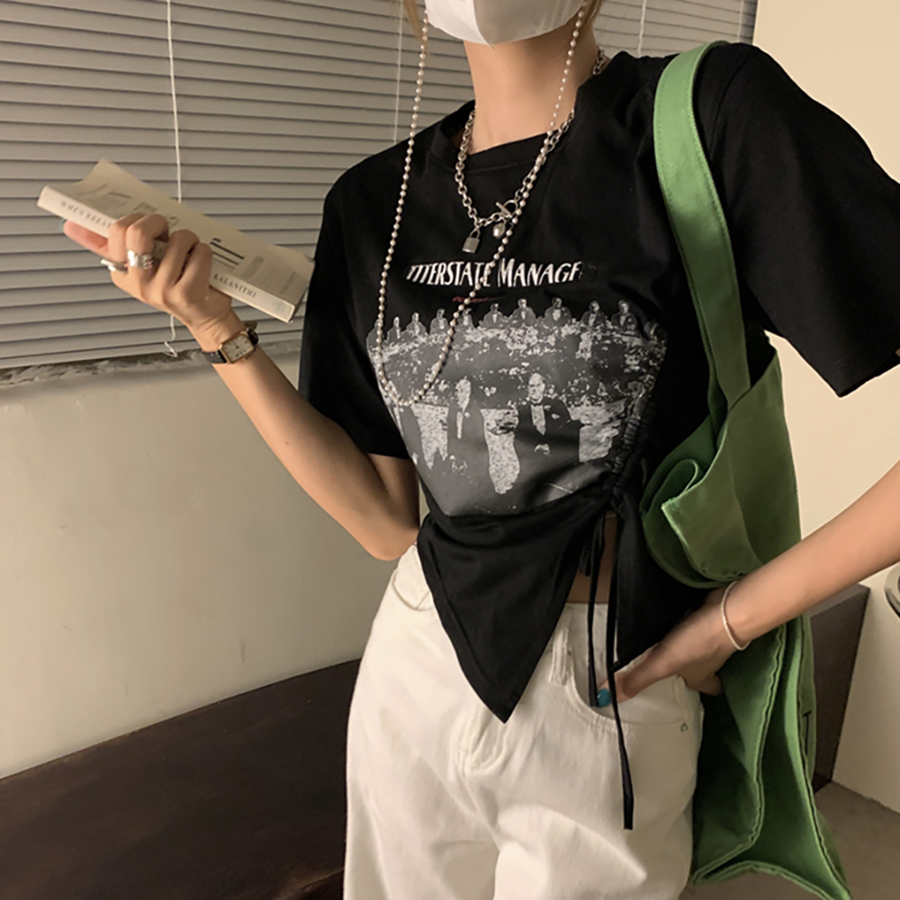 [DE323]히스테릭 프린팅 셔링 티셔츠