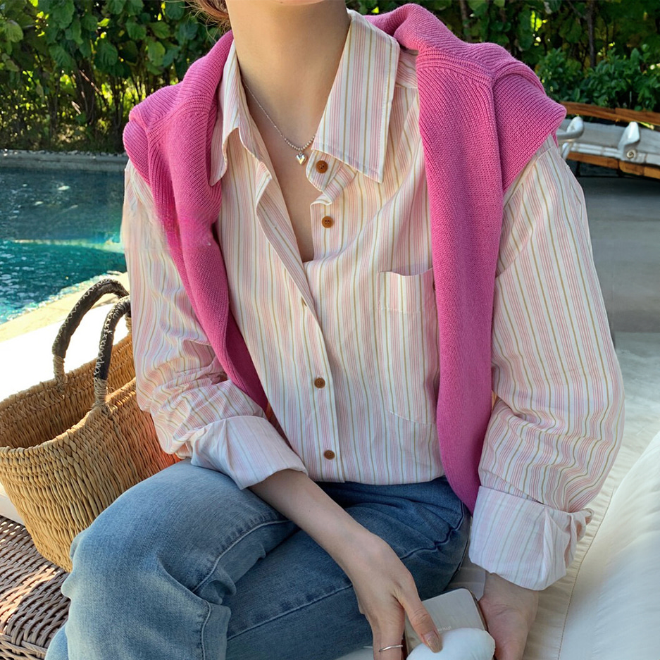 [DE326]치피 스트라이프 셔츠