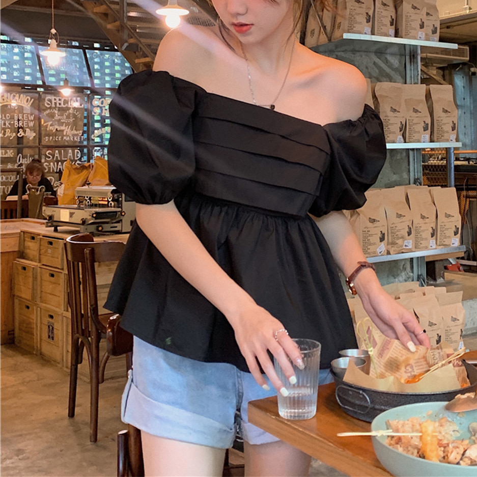 [DE351]디어 오프숄더 퍼프 블라우스