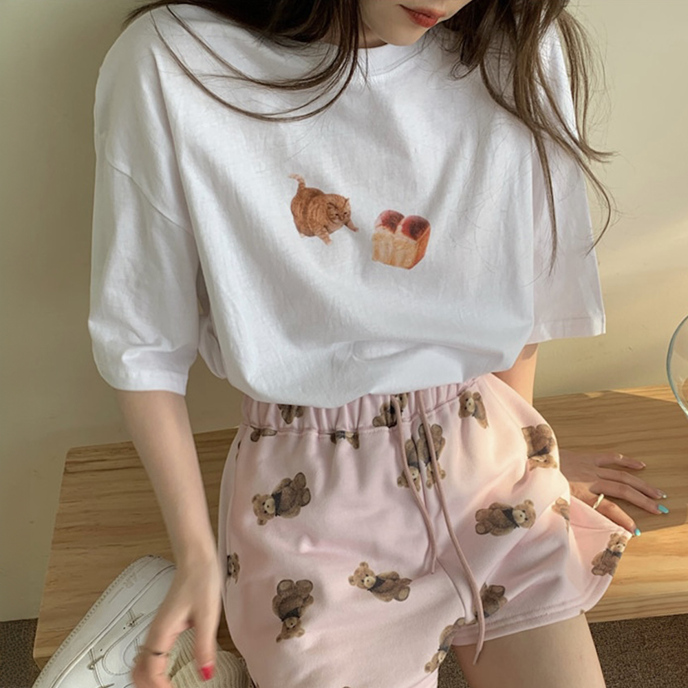 [DE423]식빵굽냥 루즈핏 반팔티셔츠