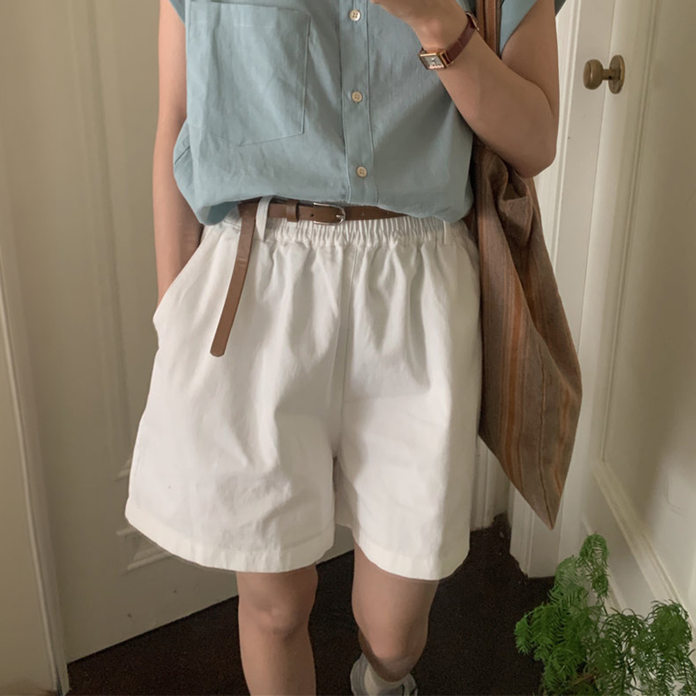 [DE432]데일리 벨트세트 밴딩 반바지