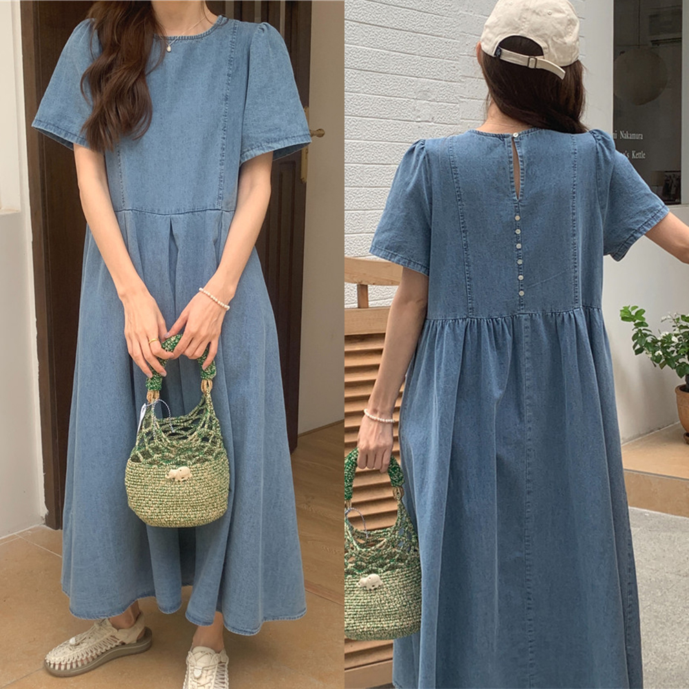 [DE435]그레첼 미디 데님원피스