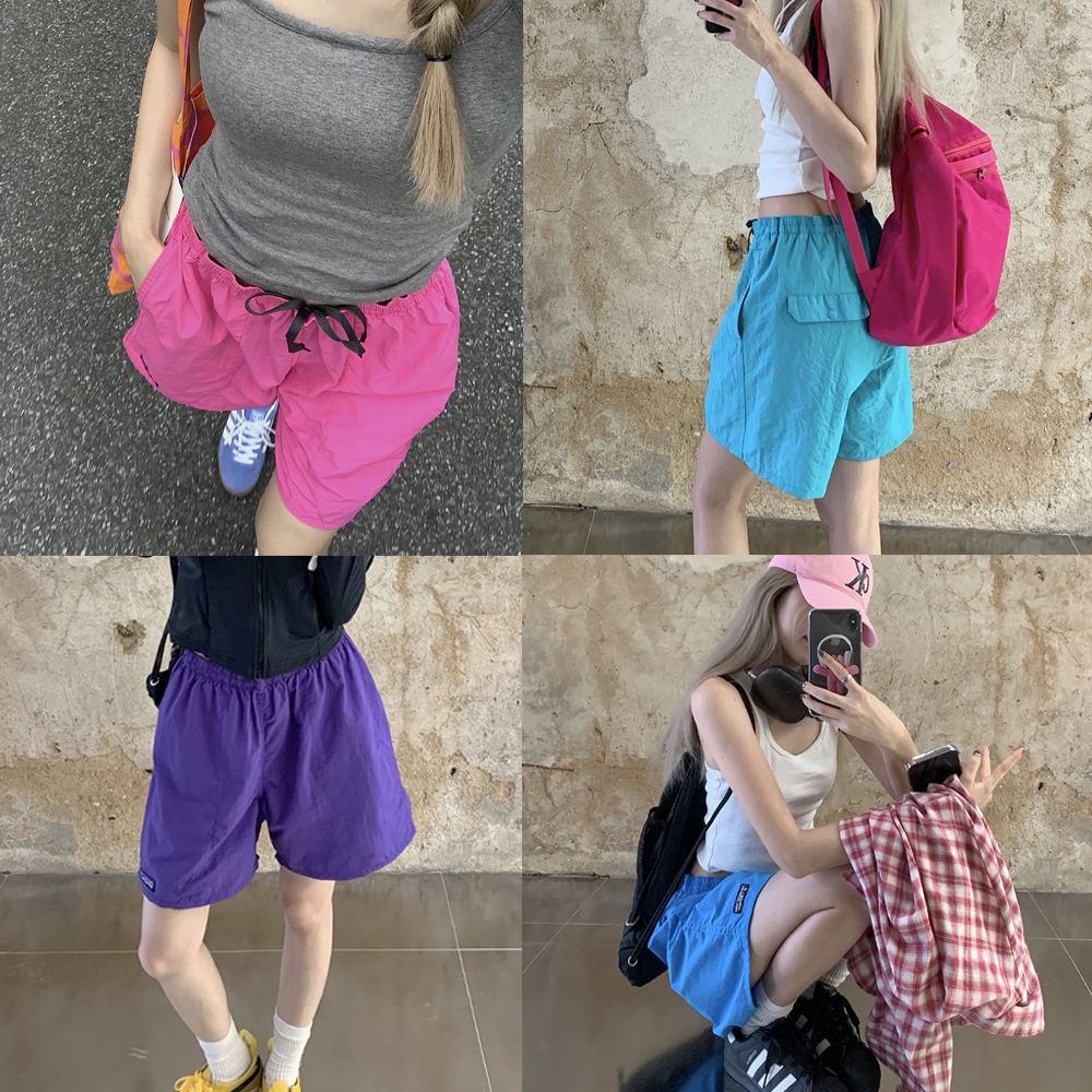 [DE446]컬러풀 바스락 4부 밴딩반바지