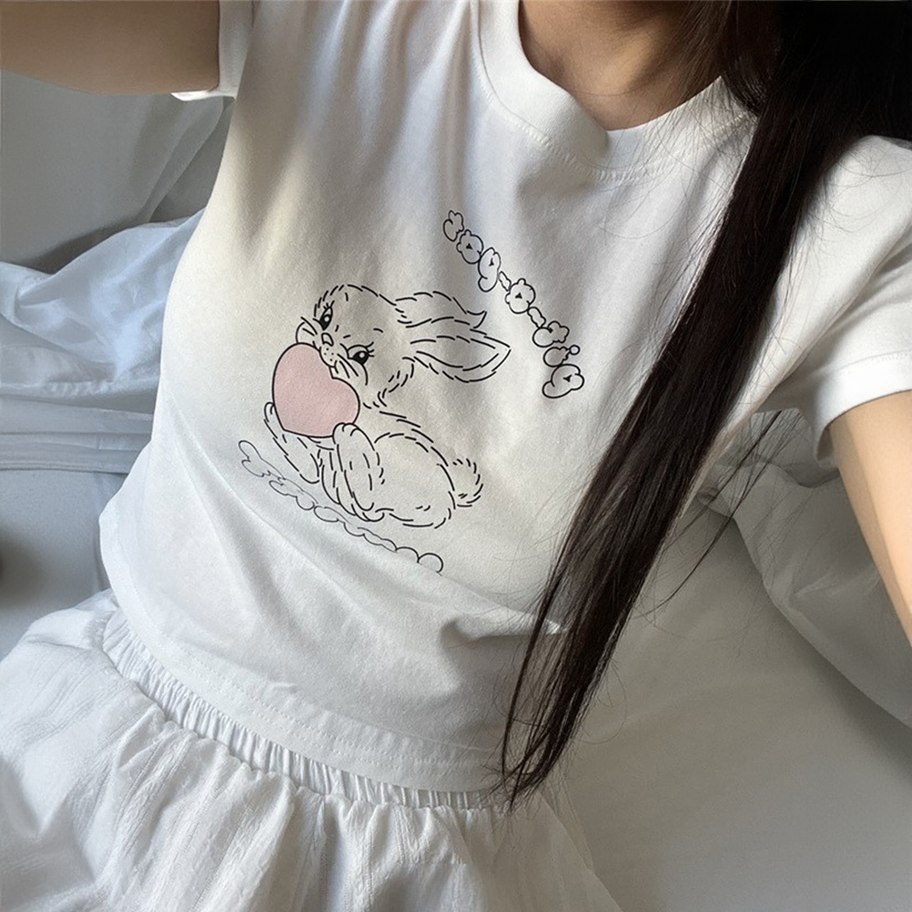 [DE477]플럼피 하트래빗 반팔티셔츠