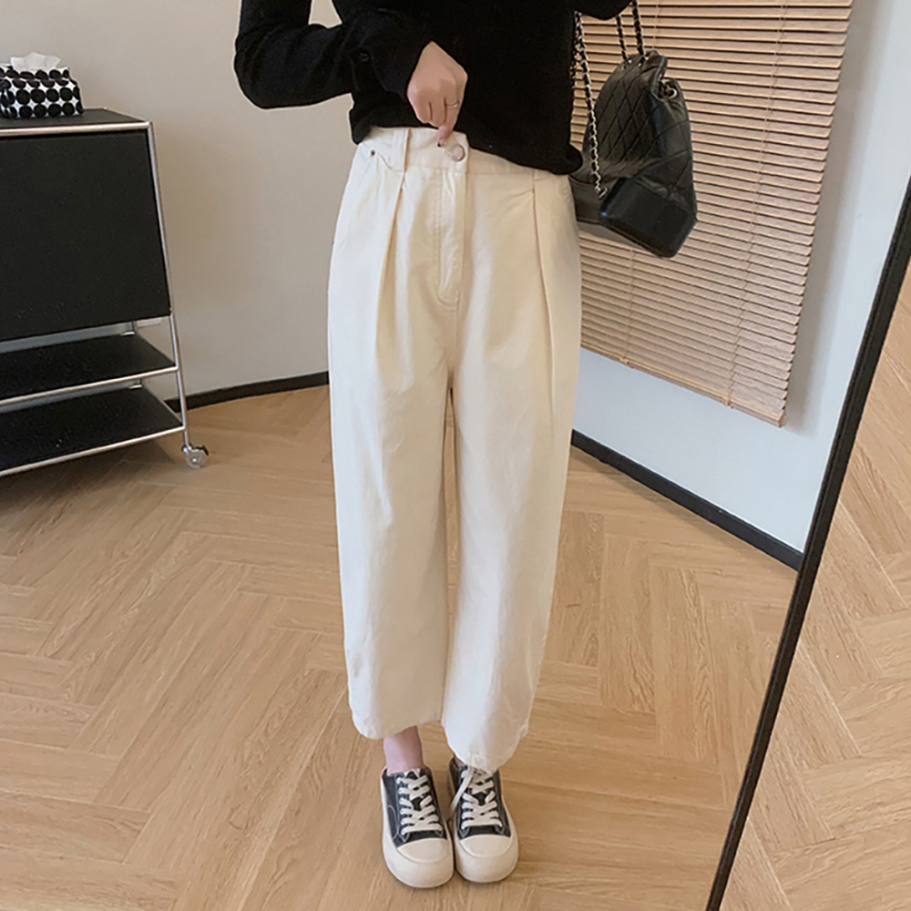 [DE502]워시 코튼 뒷밴딩 9부 벌룬팬츠