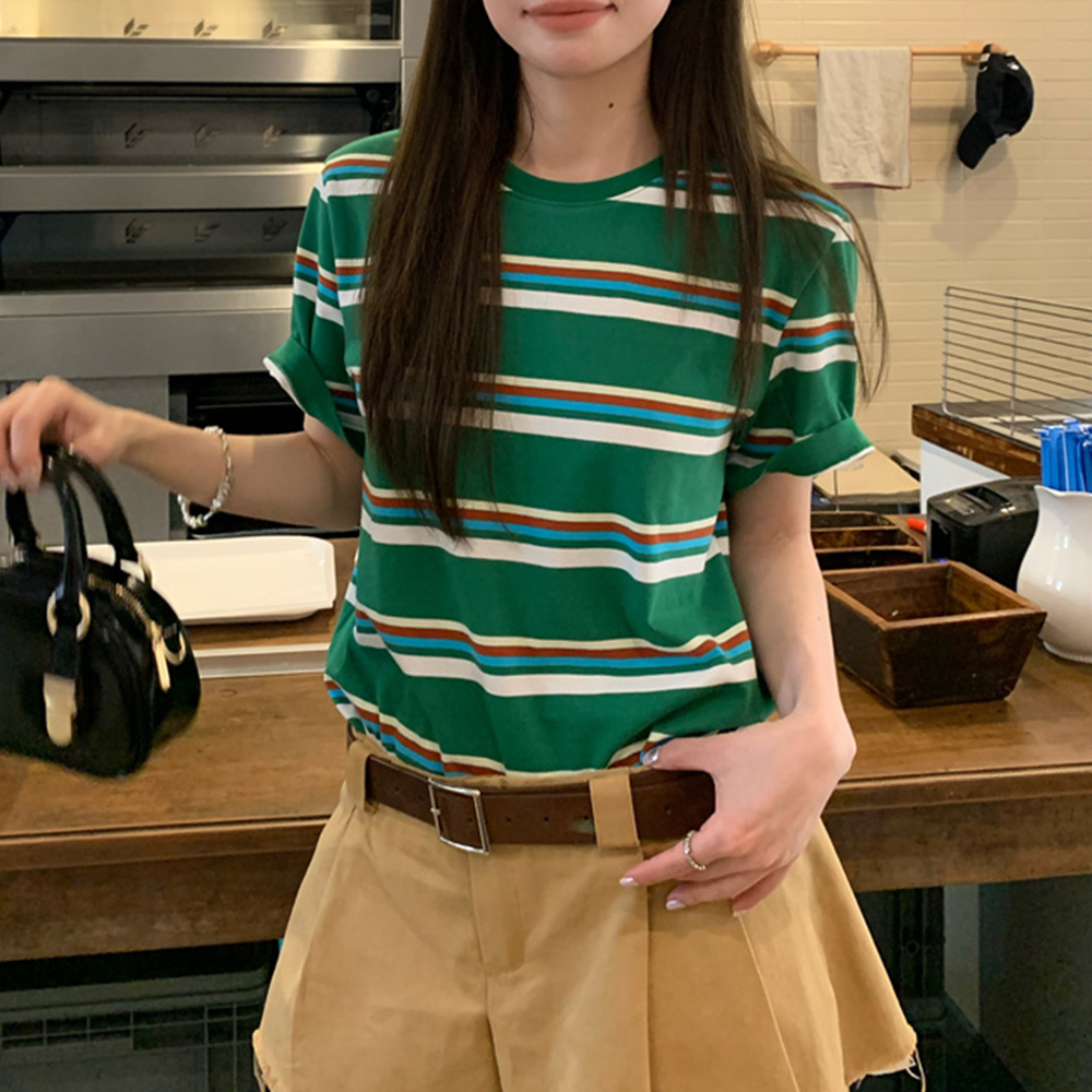 [DE510]긱시크 스트라이프 반팔티셔츠