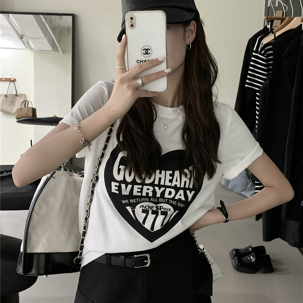 [DE515]세븐하트 프린팅 반팔티셔츠