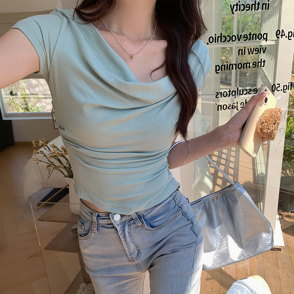 [DE533]아뜨리에 꼬임 슬림티셔츠