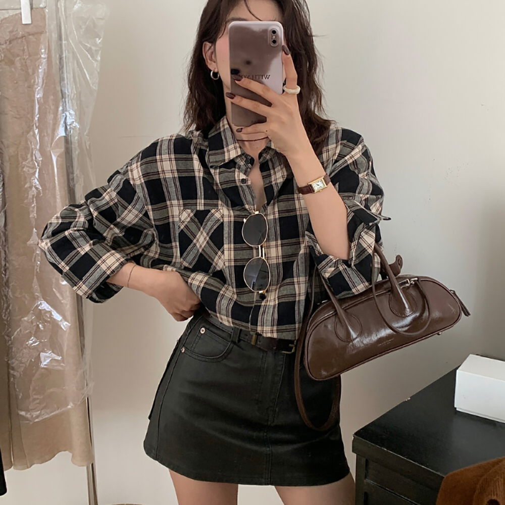 [DE697]꼼모 베이직 체크셔츠