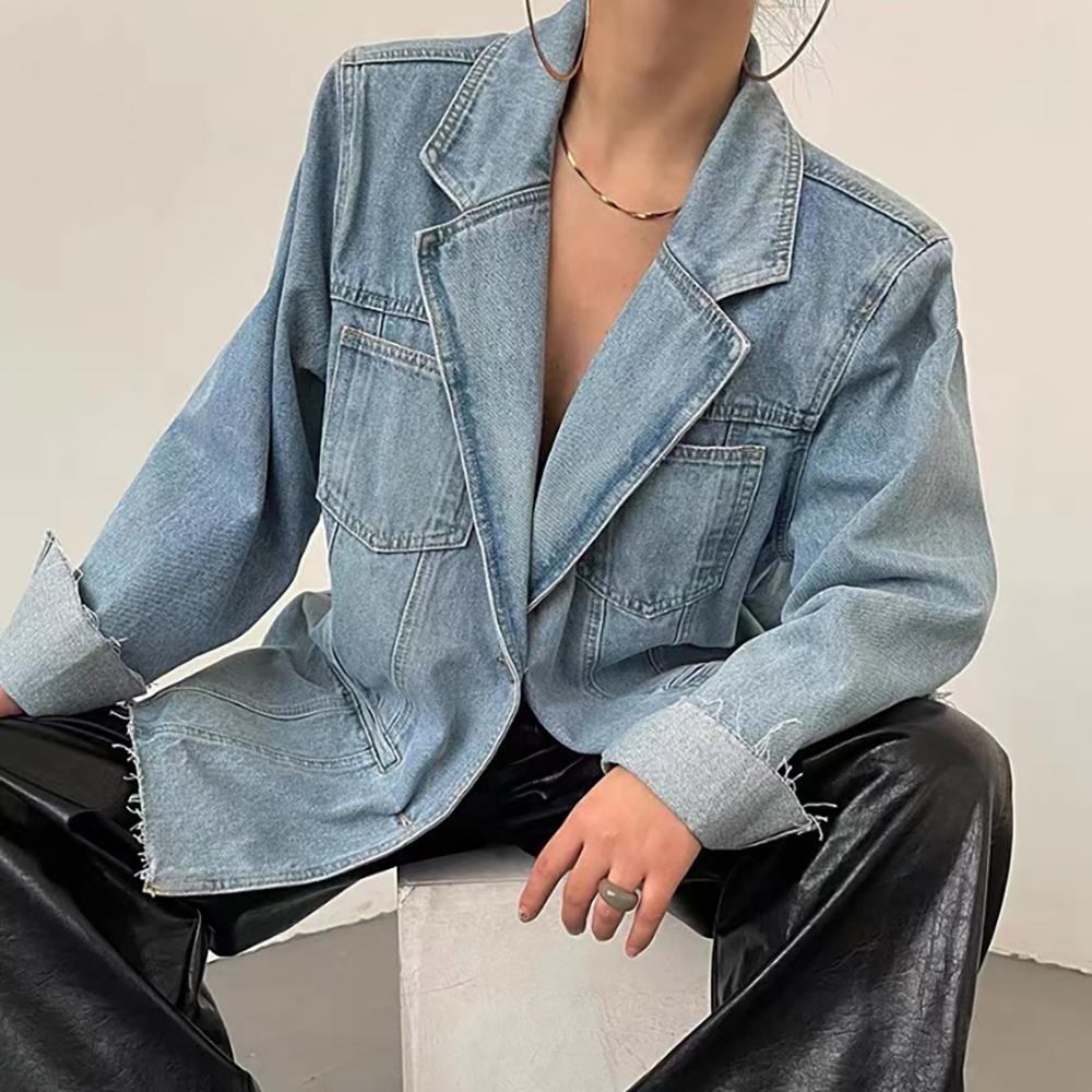 [DE706]아캄 보이핏 유니크 데님자켓