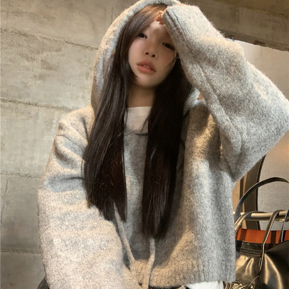 [DE729]풀업 포근 후드 니트