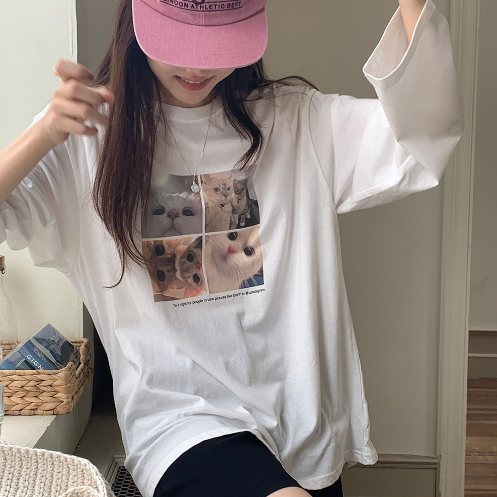 [DE734]네코네컷 데일리 긴팔티셔츠