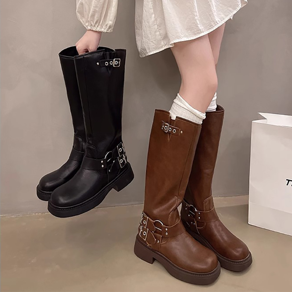 [AC218]비밥 버클 롱부츠