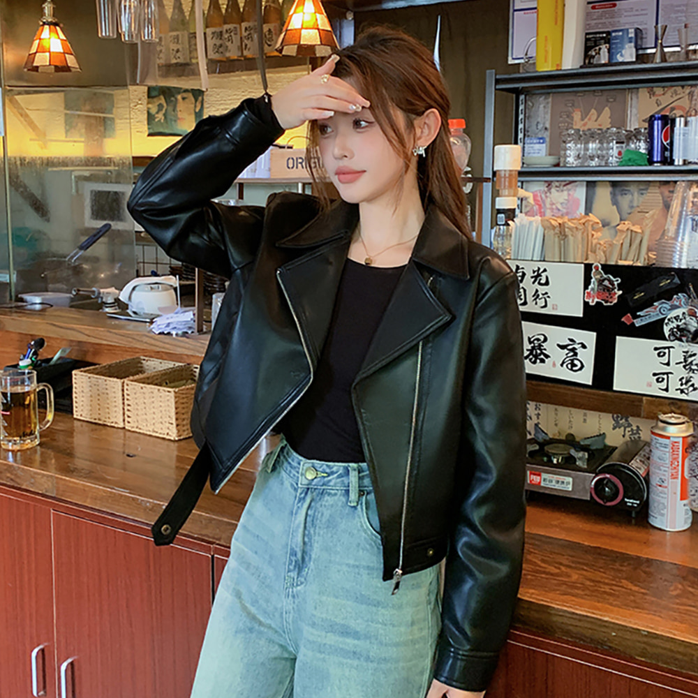 [DE782]디저브 숏 레더자켓