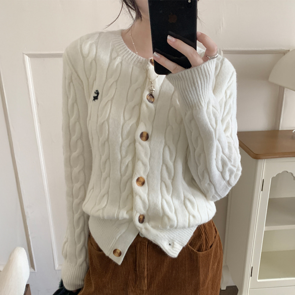 [DE823]디어 꽈배기 니트 가디건