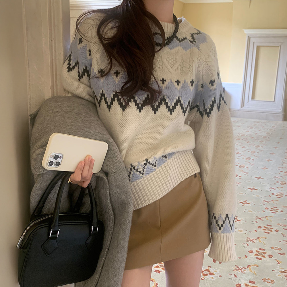 [DE897]비비 노르딕 라운드 니트