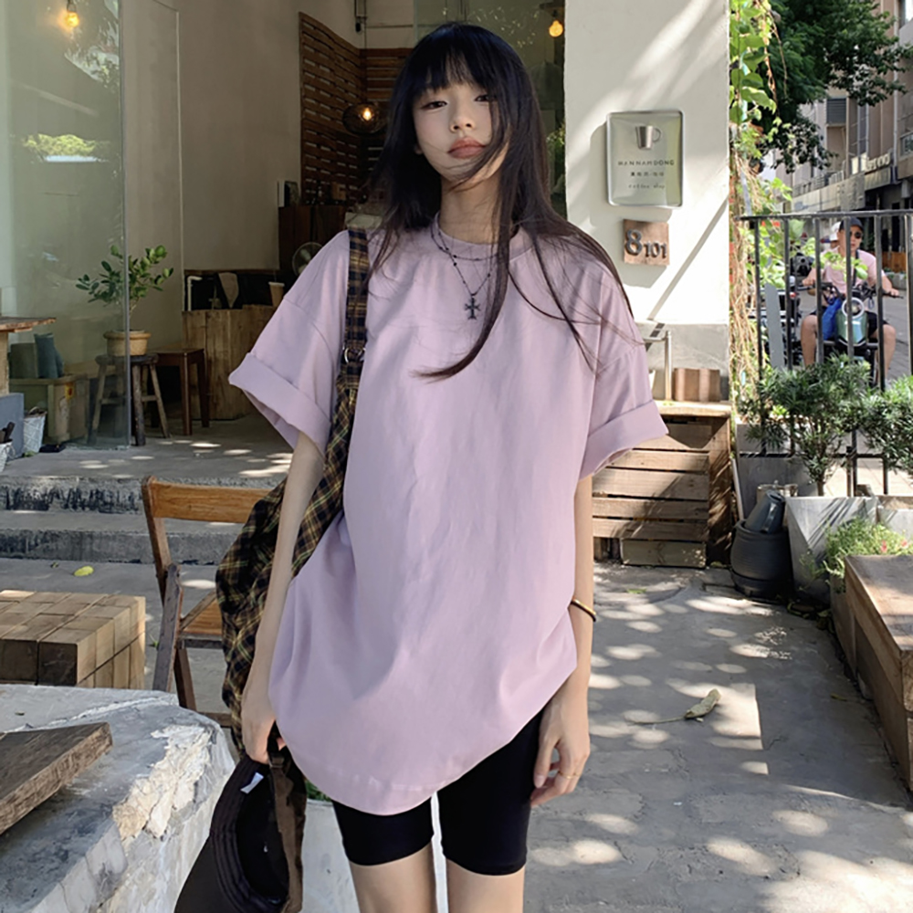 [EF005]라일락 루즈핏 반팔티셔츠